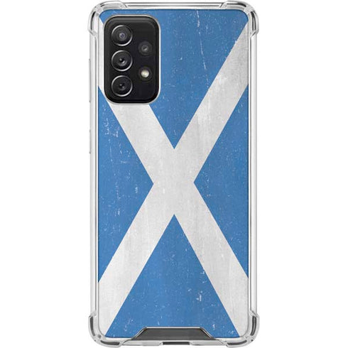 Scotland Flag Distressed Galaxy A72 5G Clear Case